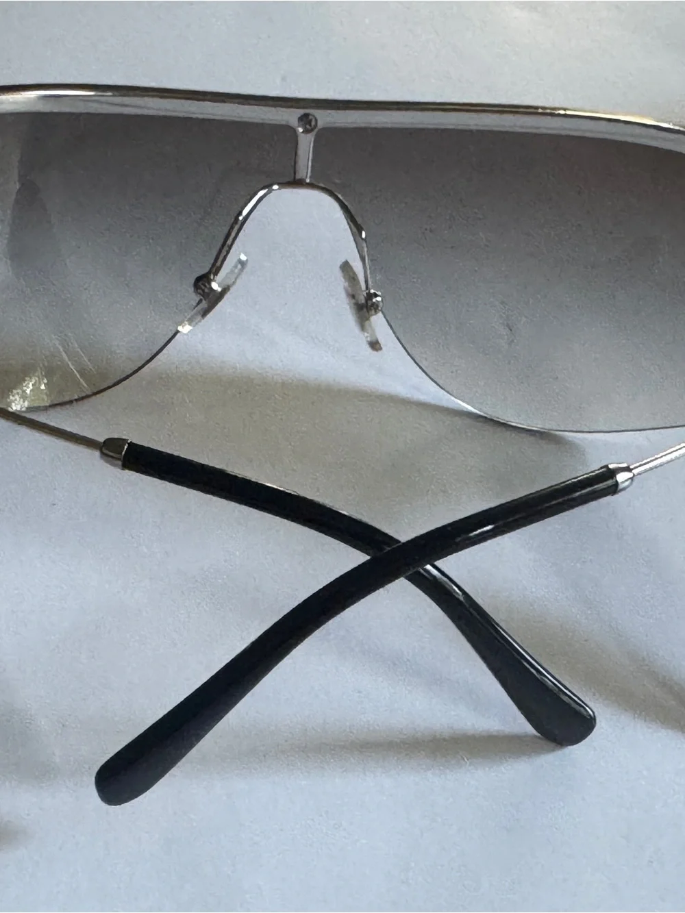 Miu Miu MU 66US-48 Rimless Crystal Shield Sunglasses NWT made in Italy